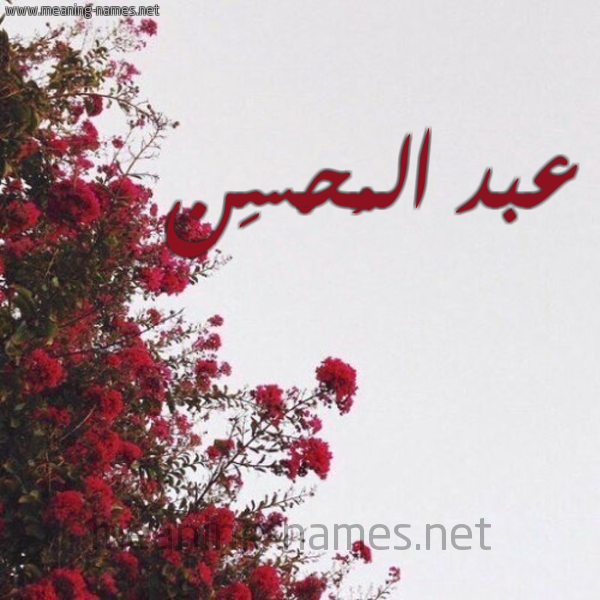 شكل 18 صوره الورد الأحمر للإسم بخط رقعة صورة اسم عبد المُحْسِن ABD-ALMOHSEN